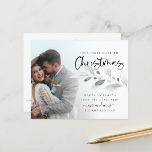 Budget 1st Married Christmas Foliage Photo Holiday