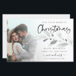 Budget 1st Married Christmas Photo Foliage Holiday<br><div class="desc">1st Married Christmas Photo Foliage Holiday card. A budget price 5.5 x 8.5" flat card for your festive greetings on a shiny SEMI GLOSS 110 lb card stock (similar to the thickness of a postcard) PLEASE NOTE: The envelope supplied with this card is larger than the card at 6.75" x...</div>