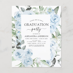Budget 2021 Dusty Blue Graduation Floral Flyer