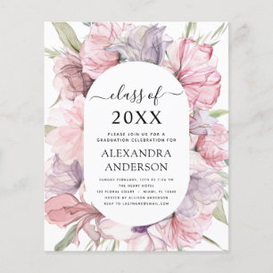 Budget 2021 Graduation Boho Dusty Pink Purple  Flyer
