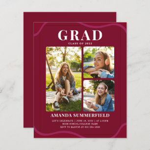 Budget 2022 Burgundy Grad Photo Graduation Party