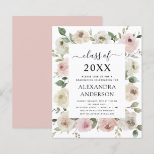 Budget 2022 Dusty Rose Pink Graduation Floral