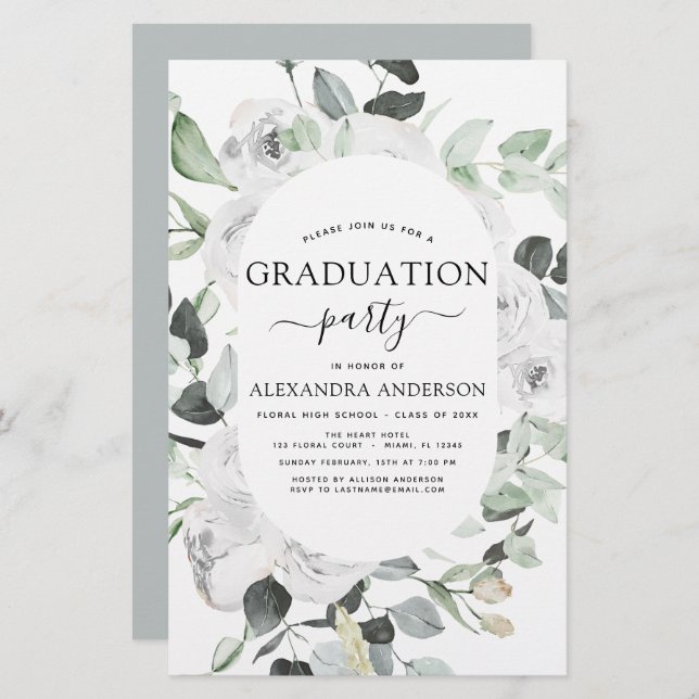 Budget 2022 Graduation Floral Eucalyptus (Front/Back)