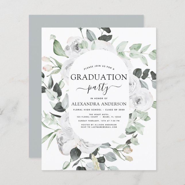 Budget 2022 Graduation Floral Eucalyptus (Front/Back)