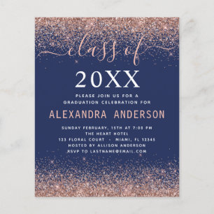 Budget 2022 Photo Graduation Rose Gold Glitter Flyer