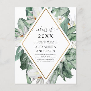 Budget 2022 Tropical Graduation Magnolia Floral Flyer