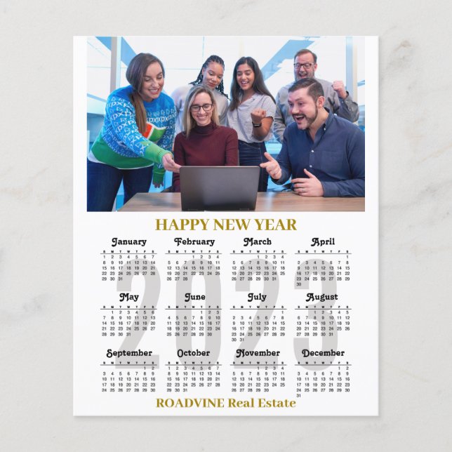 Budget 2023 Calendar Business Modern Gold Black (Front)