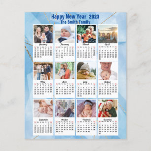 Budget 2023 Calendar Modern Family Photo Blue Card