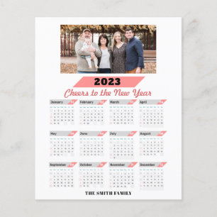 Budget 2023 Calendar Modern Family Photo Card