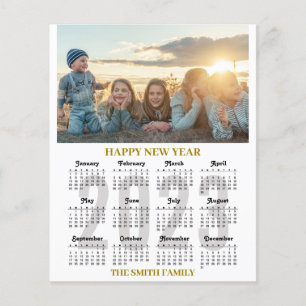 Budget 2023 Calendar Modern Gold Script Photo Card
