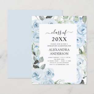 Budget 2023 Dusty Blue Graduation Floral Greenery