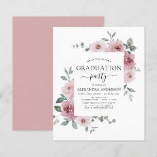 Budget 2023 Dusty Pink Rose Graduation Floral
