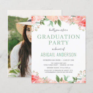 Budget 2023 Grad Party Sage Floral Invitation
