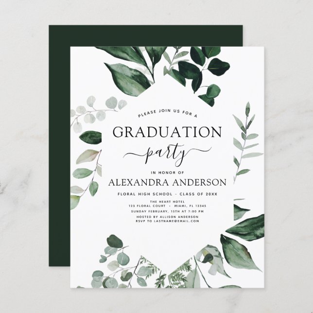 Budget 2023 Graduation Botanical Greenery (Front/Back)