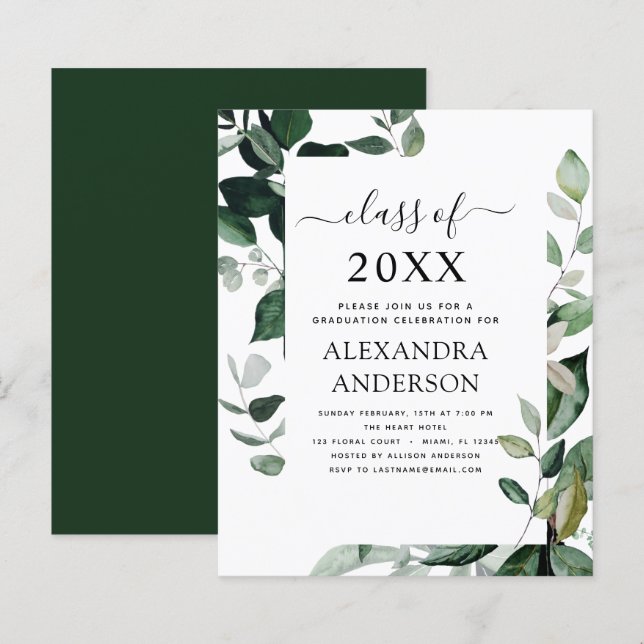 Budget 2023 Graduation Botanical Greenery (Front/Back)