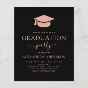 Budget 2023 Graduation Party Blush Pink Black Flyer