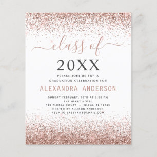 Budget 2023 Graduation Pink Rose Gold Glitter