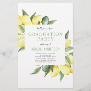 Budget 2023 Photo Lemon Grad Party Invitation Flyer