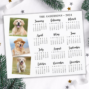 Budget 2024 Custom Pet Photo Dog Calendar Card