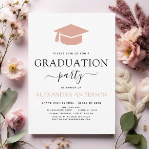 Budget 2024 Graduation Party Pink Invitation