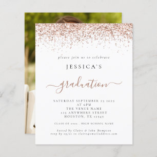 Budget 2024 Graduation Photo Rose Gold Glitter