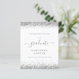 Budget 2024 Graduation Silver Glitter Announcement