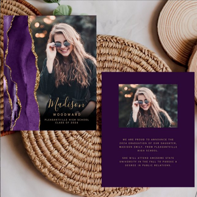 Budget 2024 Purple Agate Photo Grad Announcement (Creator Uploaded)