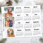 Budget 2025 Custom Dog Pet Photo Calendar Card<br><div class="desc">Introducing our 2025 Calendar Card, the perfect blend of modern design and personal touch! This unique calendar features a 12-month layout on each card, offering a compact and convenient way to plan your year. With space for three customisable photos, you can showcase your favourite family moments, adorable pets, or cherished...</div>