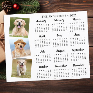 Budget 2026 Custom Pet Photo Dog Calendar Card