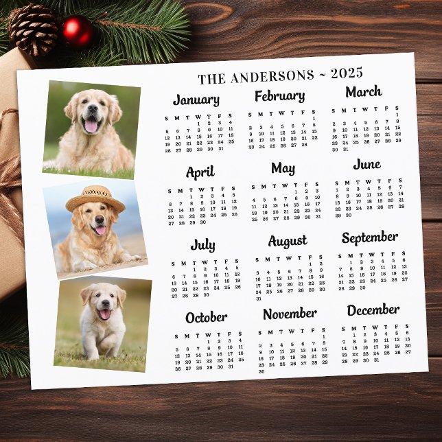 Budget 2026 Custom Pet Photo Dog Calendar Card (Creator Uploaded)