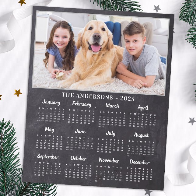 Budget 2026 Rustic Photo 12 Month Calendar Card (Creator Uploaded)