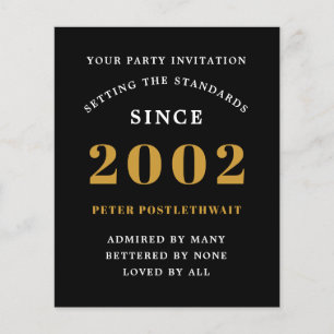 Budget 21st Birthday Invitation Black Gold 2002 Flyer