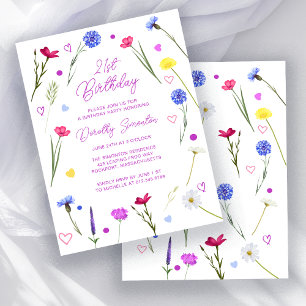 BUDGET 21st Birthday Party Wildflower Invitation