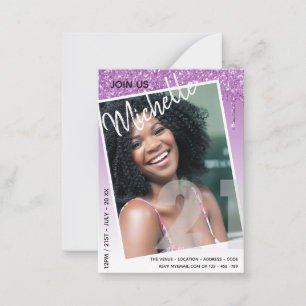 BUDGET 21st Birthday PHOTO Dripping Glitter Invite