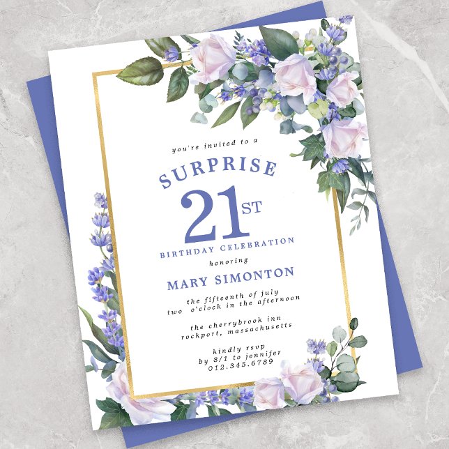 Budget 21st Birthday Surprise Party Invitation (Creator Uploaded)