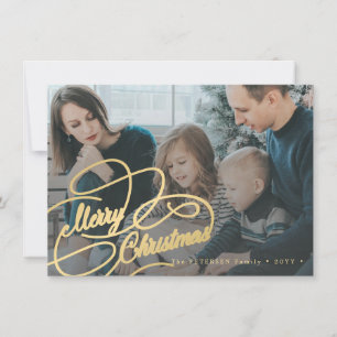 Budget 2 family photo Merry Christmas holiday Card