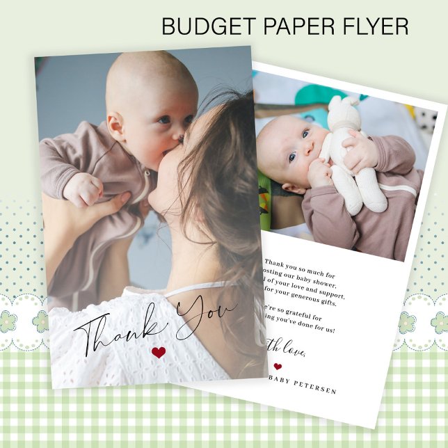 Budget 2 photo baby simple script thank you flyer (Creator Uploaded)