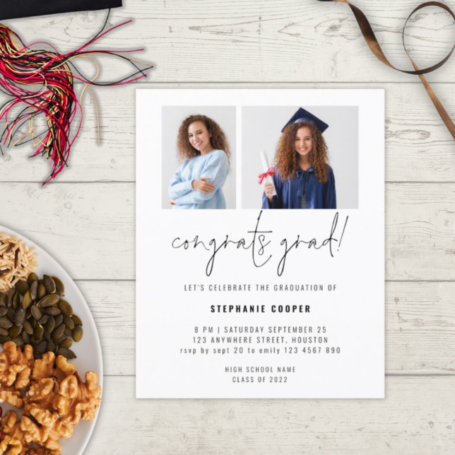 Budget 2 Photo Congrats Grad 2024 Graduate Invite (Creator Uploaded)