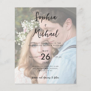 Budget 2 Photo Details QR Website Wedding Invite