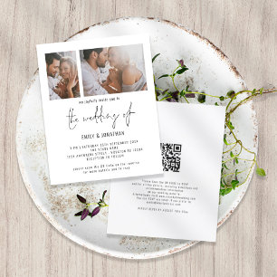 Budget 2 Photo Script QR Code Wedding Invitation