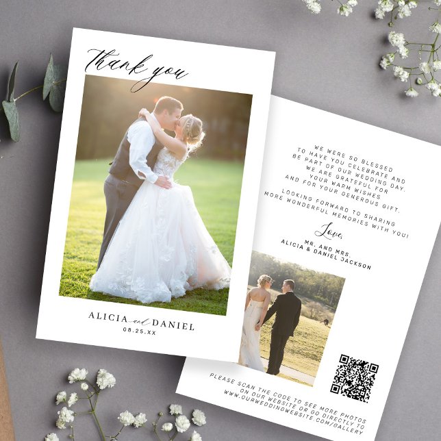 Budget 2 photo script QR code wedding thank you  (Creator Uploaded)