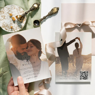 Budget 2 Photo Simple Wedding Invitation