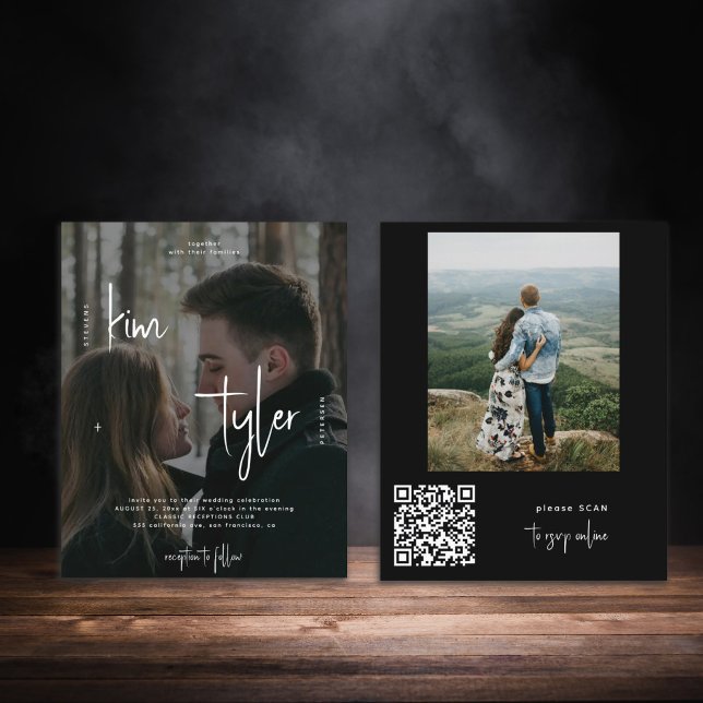 Budget 2 photos QR CODE script wedding Invitation (Creator Uploaded)
