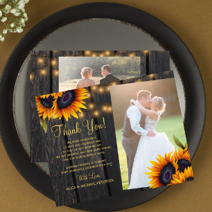 Budget 2 photos rustic wedding thank you card