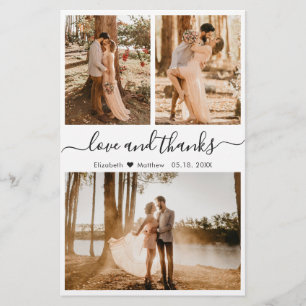 Budget 3 Photo Collage Wedding Thank You Flyer