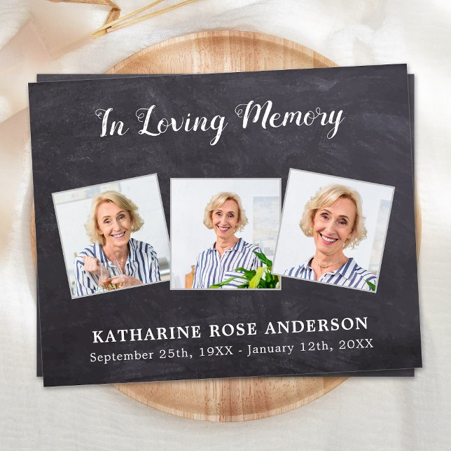 Budget 3 Photo Funeral Thank You Card Sympathy  (Creator Uploaded)