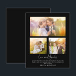 BUDGET 3 photo Love Thanks Wedding Black Thank You<br><div class="desc">A value for money BUDGET alternative on a smaller size 4.5 x 5.6” semi-gloss 110lbs weight, which is of similar thickness to a postcard (however is not suitable to use as a postcard.). PLEASE NOTE there is ONE per sheet. BUDGET 3 photo Love Thanks Wedding Black Thank You A set...</div>