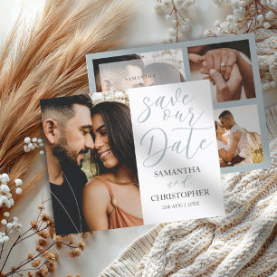 Budget 3 Photo Save Our Date Wedding Announcement