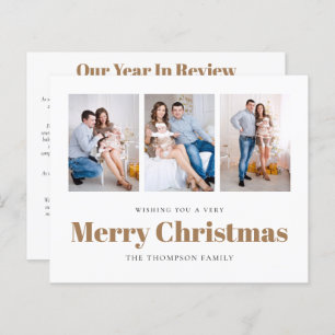 BUDGET 3 Photos Family Newsletter Christmas Card