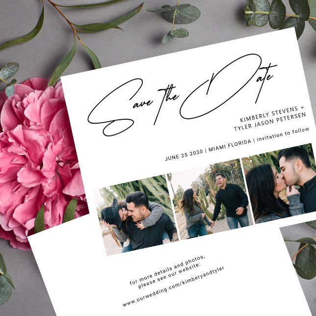 Budget 3 photos modern wedding save the date (Creator Uploaded)
